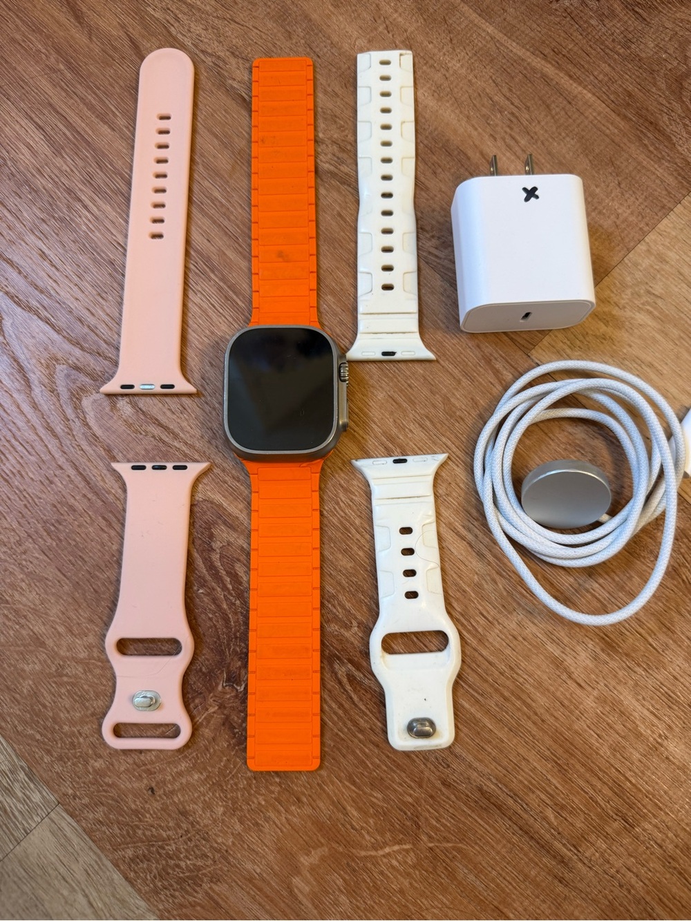 APPLE ULTRA 2 Silver Titanium case and Orange Crown Accent - 49mm